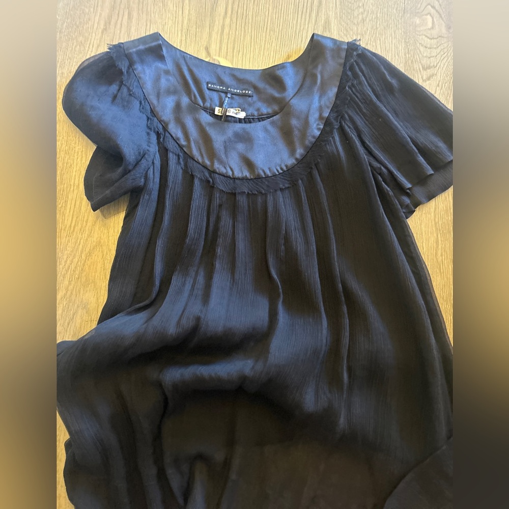 Femme De Carriere/Sandra Angelozzi Sheer Silk Tunic, size 34